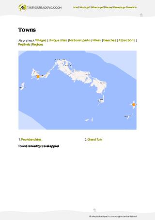 example page 4 from our offline Travel Guide for Turks and Caicos Islands